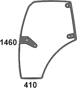 Produktbild: Türscheibe, grün, links, für Deutz-Fahr, Hürlimann, Lamborghini, Same, Kabine Infinity, Iron, Virtus