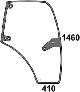 Produktbild: Türscheibe, grün, rechts, für Deutz-Fahr, Hürlimann, Lamborghini, Same, Kabine Infinity, Iron, Virtus