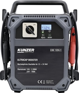 Produktbild: KUNZER Starthilfe Ultracap Booster Startstrom 12 V 700 A, 24 V 1.200 A, mit Ultrakondensatortechnik