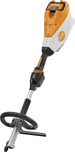 Produktbild: STIHL Akku-Kombimotor KMA 135 R in Orange-Grau mit Akku und Zweihandgriff