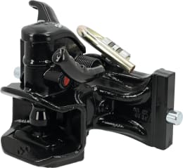 Produktbild: HANS SAUERMANN Zugmaul HS1700-1KUD-38 automatisch mit Adapterplatte, 330/25/32 mm, Ø Bolzen 38 mm, schwarz