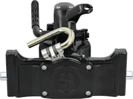 Produktbild: HANS SAUERMANN Zugmaul HS1700-1KUD-38 automatisch mit Adapterplatte, 330/25/32 mm, Ø Bolzen 38 mm, schwarz