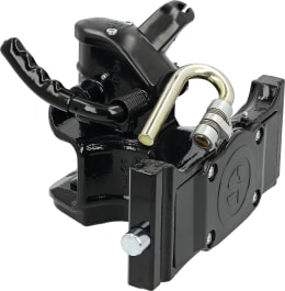 Produktbild: HANS SAUERMANN Zugmaul HS1700-1KUD-38 automatisch mit Adapterplatte, 330/25/32 mm, Ø Bolzen 38 mm, schwarz