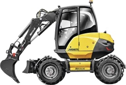 Produktbild: MECALAC Mobilbagger 7MWR Hubkraft 3.000 kg, Leistung 55,4 kW (75 PS) bei 2.300 min⁻¹, 0 – 30 km/h