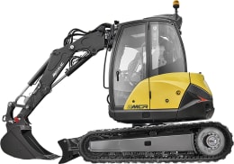 Produktbild: MECALAC Raupenbagger 8MCR Hubkraft 5.400 daN, Leistung 55,4 kW (75 PS) bei 2.300 min⁻¹, 0 – 10 km/h