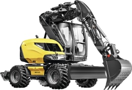 Produktbild: MECALAC Mobilbagger 15MWR Hubkraft 6.500 kg, Leistung 100 kW (136 PS) bei 2.300 min⁻¹, 0 – 35 km/h