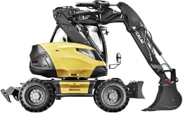 Produktbild: MECALAC Mobilbagger 15MWR Hubkraft 6.500 kg, Leistung 100 kW (136 PS) bei 2.300 min⁻¹, 0 – 35 km/h