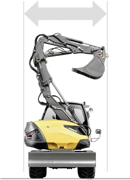 Produktbild: MECALAC Mobilbagger 15MWR Hubkraft 6.500 kg, Leistung 100 kW (136 PS) bei 2.300 min⁻¹, 0 – 35 km/h