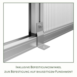 Produktbild: KGT Gewächshaus Lilie mit Befestigungswinkeln für Fundament, Detailansicht der Bodenschiene
