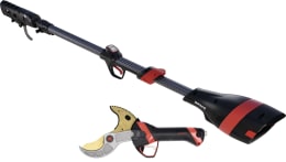 Produktbild: INFACO® Akku-Astschere Electrocoup F3020 Maxi, mit Verlängerung 156 – 221 cm, Akkuschacht für Äste bis 55 mm