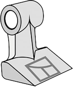 Technische Zeichnung: Industriehof® Hammerschlegel 103 x 54 mm, Ø 25,5 mm, für Mulcher Dragone, Falc, Nicolas