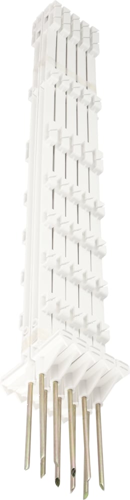 Produktbild: Patura Zaunpfahl Compact Kunststoff weiß, mit Stahlspitze, Trittstufe 10 St.