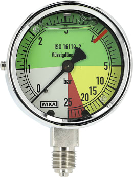 Produktbild: Holder Manometer 0 bis 25 bar 1/4 AG unten, Ø 63 mm, flüssigdüngerfest