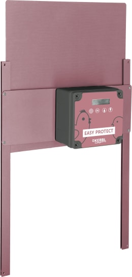 Produktbild: KERBL Hühnerklappe Easy Protect 28,5 x 25 cm Set mit Steuerung und Schienen für Geflügelställe, rosé, 70590-ROSE