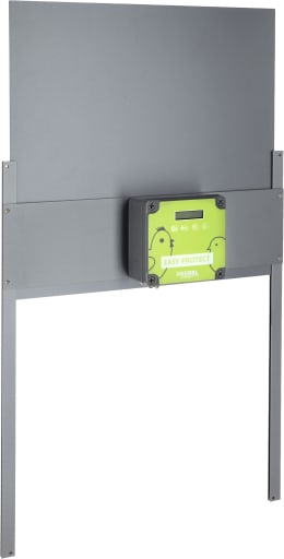 Produktbild: KERBL Hühnerklappe Easy Protect 40 x 36 cm Set mit Steuerung und Schienen für Geflügelställe, grau, 70592