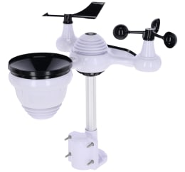 Produktbild: KERBL Wetterstation digital, WiFi, App-Anbindung, misst Temperatur, Luftfeuchtigkeit, Regen, Wind, UV-Index