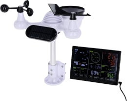 Produktbild: KERBL Wetterstation digital, WiFi, App-Anbindung, misst Temperatur, Luftfeuchtigkeit, Regen, Wind, UV-Index