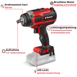 Produktbild: EINHELL Professional Akku-Schlagschrauber IMPAXXO 18/450
