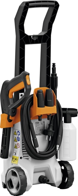 Produktbild: STIHL Hochdruckreiniger RE 80 in Schwarz-Orange mit Zubehör und Schlauch