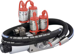 Set: Zusatzsteuerventil 12 V DC, 6/2 Wegeventil -TB-, Grundventilausführung, inkl. Elektroeinheit mit Wipptaster