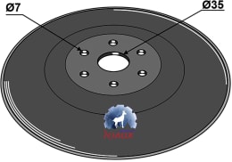 Produktbild: NIAUX 200 Säscheibe 327 x 3 mm, LK 35 mm, gewölbt, glatt, für Sämaschine Kuhn