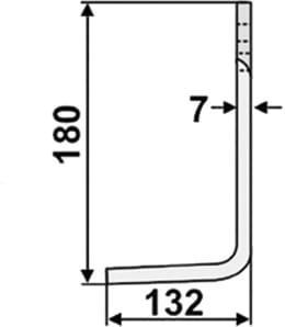Technische Zeichnung: Industriehof® Fräsmesser links/rechts 180 x 80 x 7 mm, Bohrung 11,5 mm, für Howard