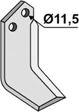 Technische Zeichnung: Industriehof® Fräsmesser links/rechts 180 x 80 x 7 mm, Bohrung 11,5 mm, für Howard