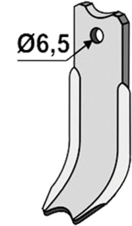 Technische Zeichnung: Industriehof® Fräsmesser links/rechts 116 x 40 x 4 mm, Bohrung 6,5 mm, für Agria