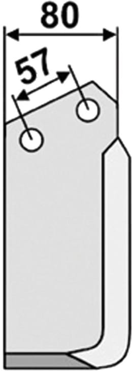 Technische Zeichnung: Industriehof® Fräsmesser links/rechts 180 x 80 x 7 mm, Bohrung 11,5 mm, für Howard