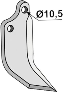 Technische Zeichnung: Industriehof® Fräsmesser links/rechts 155 x 60 x 5 mm, Bohrung 10,5 mm, für Agria