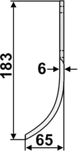 Technische Zeichnung: Industriehof® Fräsmesser links/rechts 183 x 30 x 6 mm, Bohrung 9 mm, für S.E.P.