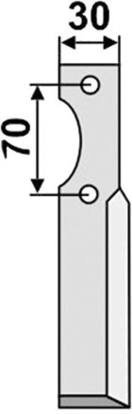 Technische Zeichnung: Industriehof® Fräsmesser links/rechts 183 x 30 x 6 mm, Bohrung 9 mm, für S.E.P.