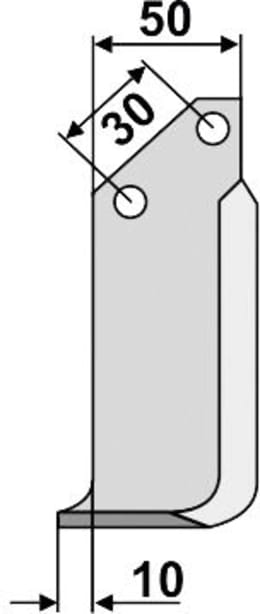 Technische Zeichnung: Industriehof® Fräsmesser links/rechts 151 x 57 x 6 mm, Bohrung 10,5 mm, für Badalini