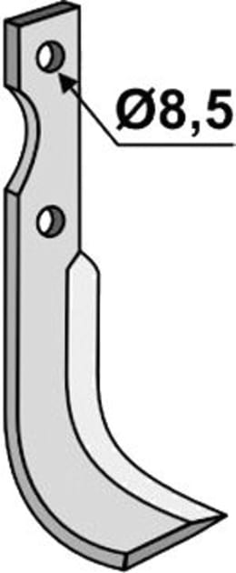 Technische Zeichnung: Industriehof® Fräsmesser links/rechts 175 x 38 x 5 mm, Bohrung 8,5 mm, für Adriatica