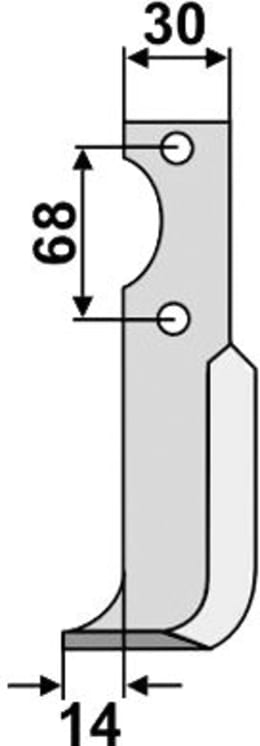 Technische Zeichnung: Industriehof® Fräsmesser links/rechts 174 x 52 x 5 mm, Bohrung 9 mm, für Barbieri