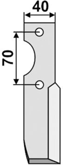 Technische Zeichnung: Industriehof® Fräsmesser links/rechts 185 x 40 x 5 mm, Bohrung 9 mm, für Fort