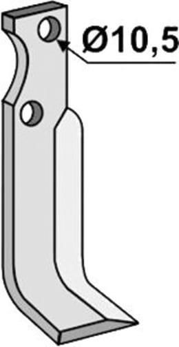 Technische Zeichnung: Industriehof® Fräsmesser links/rechts 185 x 40 x 6 mm, Bohrung 10,5 mm, für Goldoni