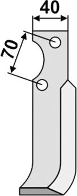 Technische Zeichnung: Industriehof® Fräsmesser links/rechts 185 x 40 x 6 mm, Bohrung 10,5 mm, für Goldoni