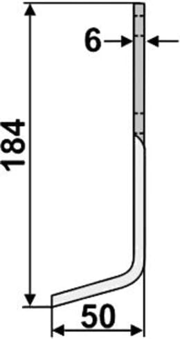 Technische Zeichnung: Industriehof® Fräsmesser links/rechts 184 x 30 x 6 mm, Bohrung 9 mm, für Breviglieri