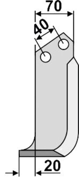 Technische Zeichnung: Industriehof® Fräsmesser links/rechts 185 x 70 x 6 mm, Bohrung 12,5 mm, für Breviglieri, Valpadana