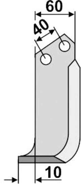 Technische Zeichnung: Industriehof® Fräsmesser links/rechts 170 x 60 x 6 mm, Bohrung 12,5 mm, für Breviglieri, Maschio