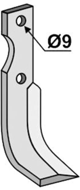 Technische Zeichnung: Industriehof® Fräsmesser links/rechts 185 x 40 x 5 mm, Bohrung 9 mm, für Fort