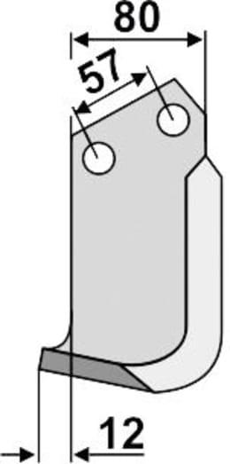 Technische Zeichnung: Industriehof® Fräsmesser links/rechts 180 x 80 x 7 mm, Bohrung 14,5 mm, für Celli