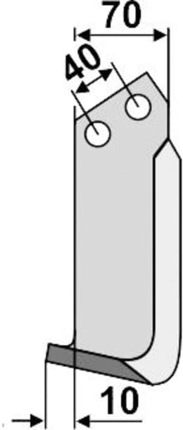 Technische Zeichnung: Industriehof® Fräsmesser links/rechts 180 x 70 x 6 mm, Bohrung 12,5 mm, für Breviglieri