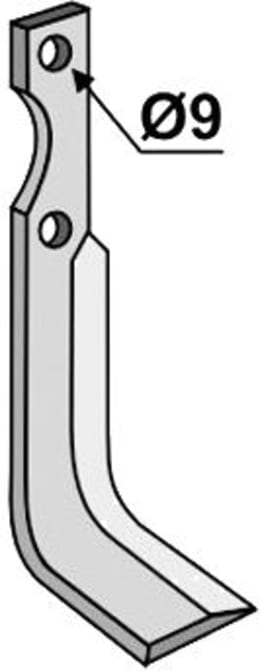 Technische Zeichnung: Industriehof® Fräsmesser links/rechts 185 x 25 x 6 mm, Bohrung 9 mm, für B.C.S.