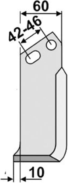 Technische Zeichnung: Industriehof® Fräsmesser links/rechts 187 x 60 x 6 mm, Bohrung 12,5 mm, für Goldoni