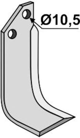 Technische Zeichnung: Industriehof® Fräsmesser links/rechts 151 x 57 x 6 mm, Bohrung 10,5 mm, für Badalini