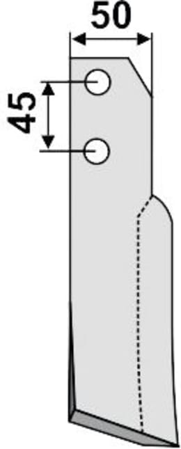 Technische Zeichnung: Industriehof® Fräsmesser links/rechts 178 x 50 x 6 mm, Bohrung 12,5 mm, für Carraro Antonio