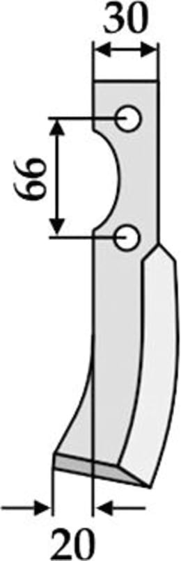 Technische Zeichnung: Industriehof® Fräsmesser links/rechts 190 x 30 x 6 mm, Bohrung 10,5 mm, für B.C.S. Bertolini