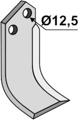Technische Zeichnung: Industriehof® Fräsmesser links/rechts 145 x 60 x 6 mm, Bohrung 12,5 mm, für Comeb, M.E.A.A.T.